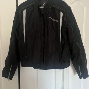 Men's Black and Gray Motorcycle Jacket